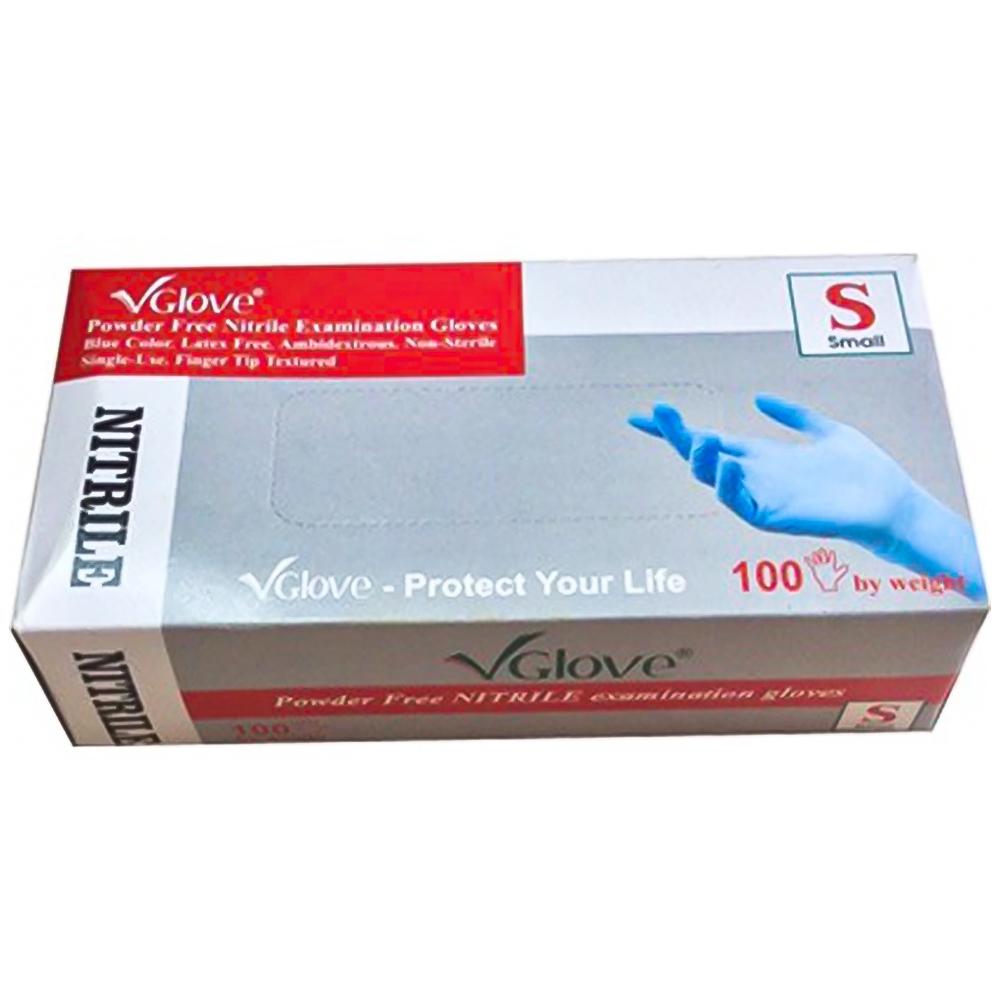 Hình ảnh Găng tay phẫu thuật VGlove size S màu xanh không bột (100 chiếc)