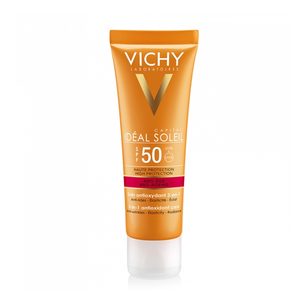 Hình ảnh Kem chống nắng Vichy Idéal Soleil Anti-Age SPF50 bảo vệ da khỏi tác động có hại của ánh nắng mặt trời (50ml)