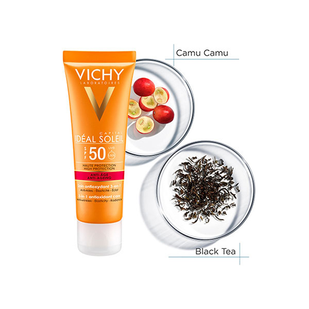 Hình ảnh Kem chống nắng Vichy Idéal Soleil Anti-Age SPF50 bảo vệ da khỏi tác động có hại của ánh nắng mặt trời (50ml)