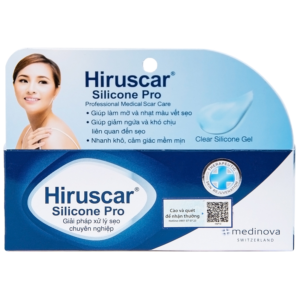 Hình ảnh Kem bôi dạng gel Hiruscar Silicone Pro Medinova mờ sẹo, giảm ngứa và khó chịu liên quan đến sẹo (10g)