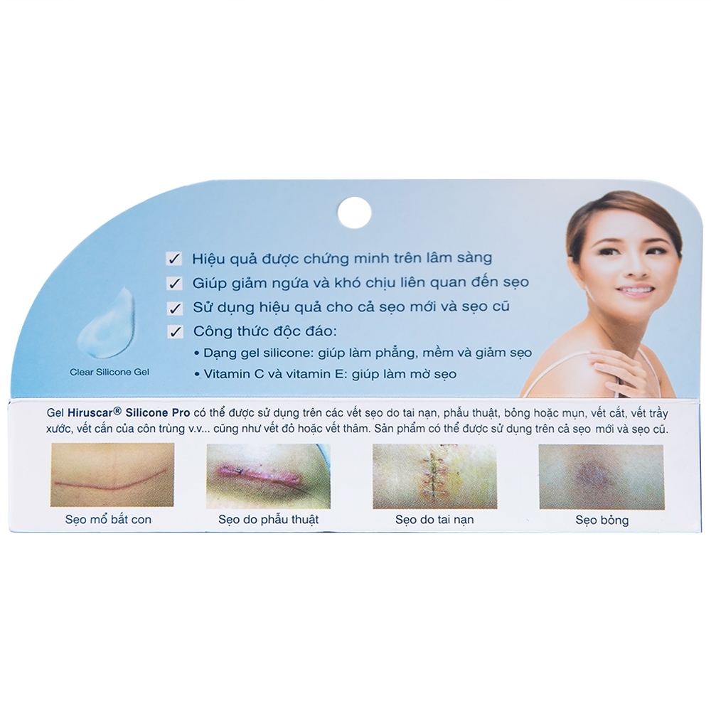 Hình ảnh Kem bôi dạng gel Hiruscar Silicone Pro Medinova mờ sẹo, giảm ngứa và khó chịu liên quan đến sẹo (10g)
