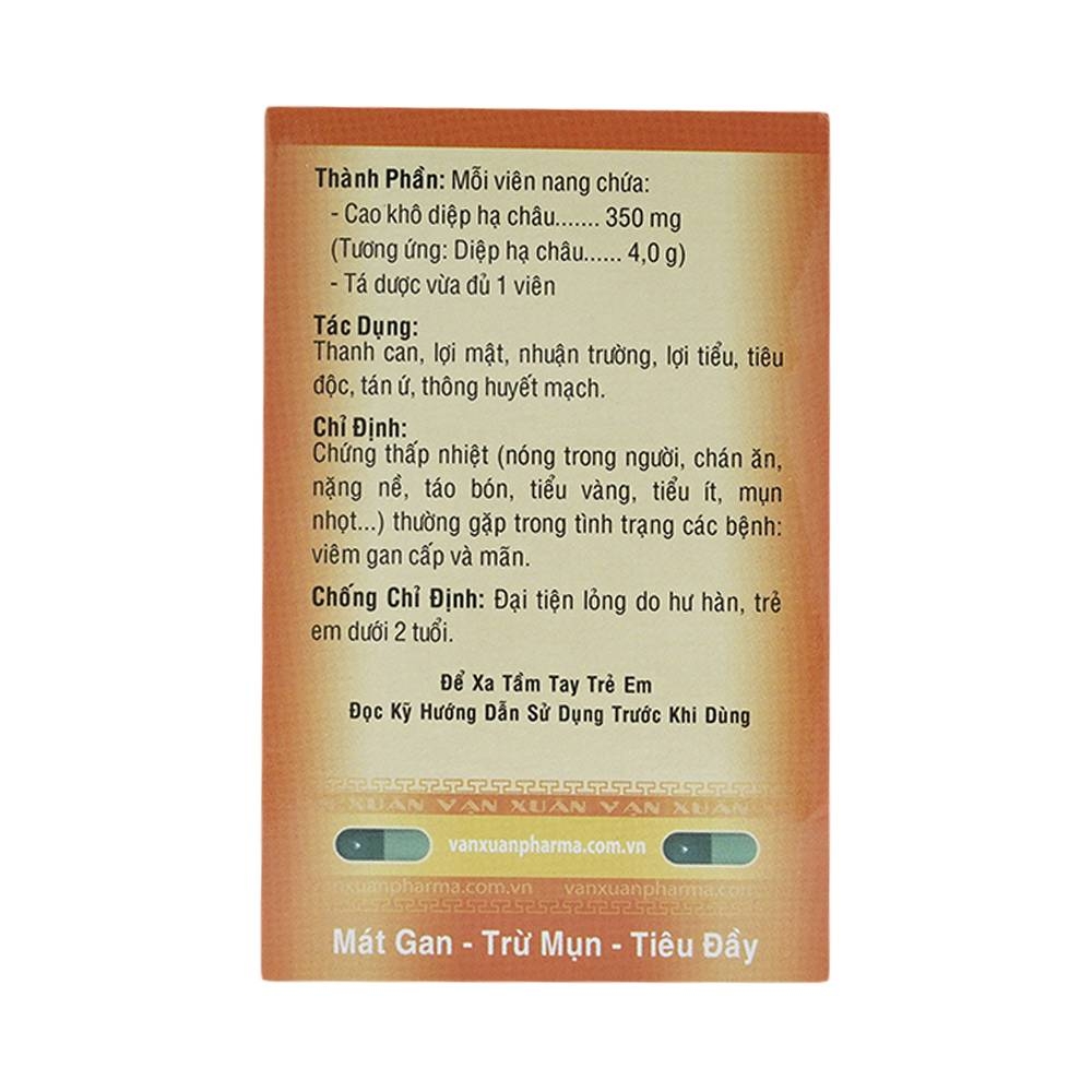 Hình ảnh Thuốc Diệp Hạ Châu V Vạn Xuân điều trị chứng thấp nhiệt trong viêm gan cấp và mãn (10 vỉ x 10 viên)