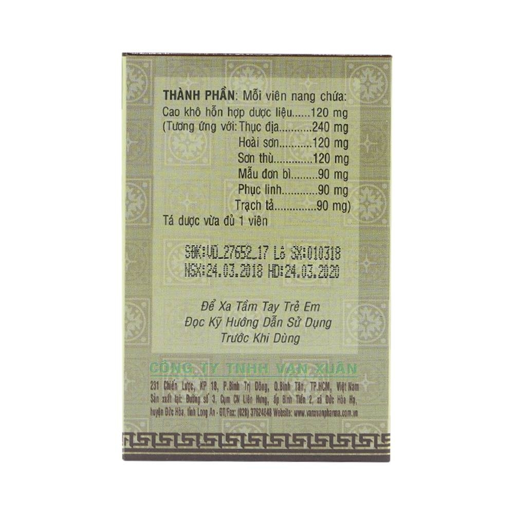 Hình ảnh Thuốc Lục Vị Nang Vạn Xuân thận âm suy tổn, chóng mặt, ù tai (10 vỉ x 10 viên)