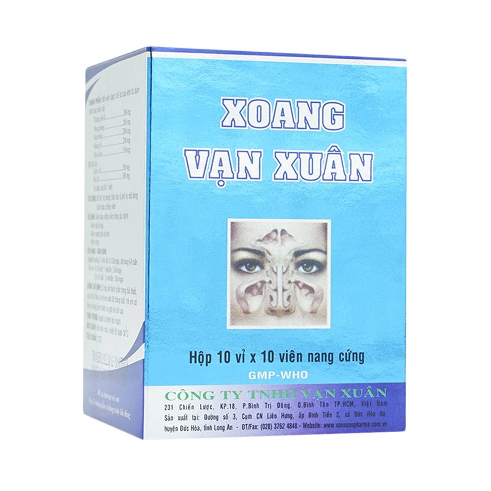 Hình ảnh Thuốc Xoang Vạn Xuân giảm đau, chống viêm mũi dị ứng, viêm xoang (10 vỉ x 10 viên)
