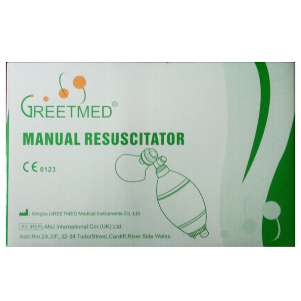 Hình ảnh Bóp bóng Oxy Manual Resuscitator Greetmed hỗ trợ cấp cứu người bệnh tại chỗ (1 cái)