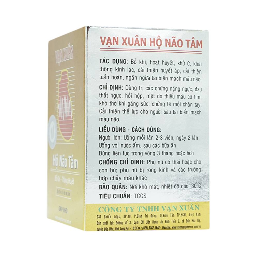 Hình ảnh Thuốc Hộ Não Tâm Vạn Xuân giúp bổ khí, hoạt huyết (10 vỉ x 10 viên)
