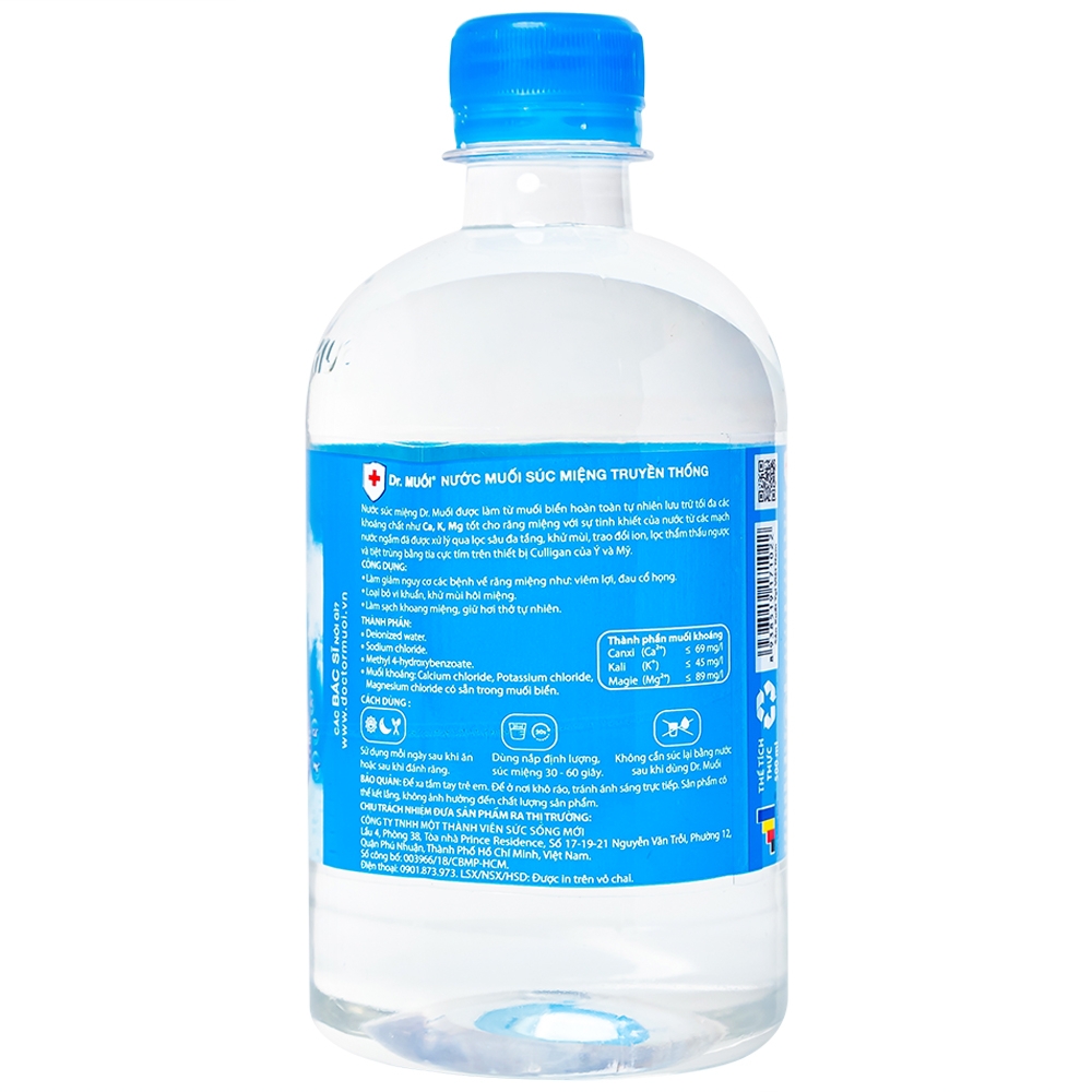 Hình ảnh Nước súc miệng Dr. Muối giảm nguy cơ các bệnh về răng miệng (500ml)