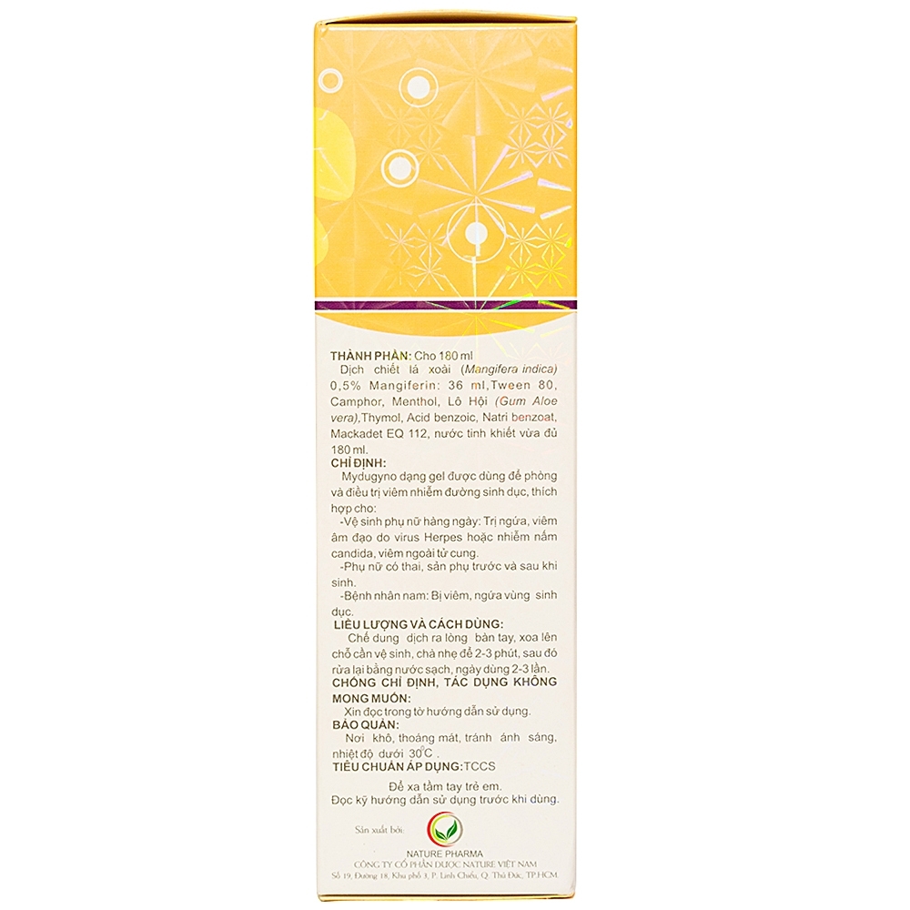 Hình ảnh Gel vệ sinh phụ nữ Mydugyno Naturex phòng và điều trị viêm nhiễm đường sinh dục (180ml)