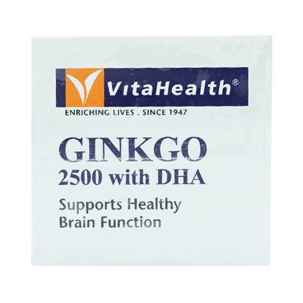 Hình ảnh Viên uống Ginkgo 2500 With DHA VitaHealth hỗ trợ chức năng não bộ, tăng cường khả năng ghi nhớ (60 viên)