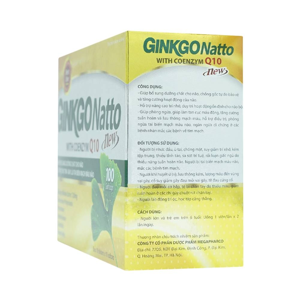 Hình ảnh Viên uống Ginkgo Natto With Coenzym Q10 New USA bổ sung dưỡng chất cho não (10 vỉ x 10 viên)
