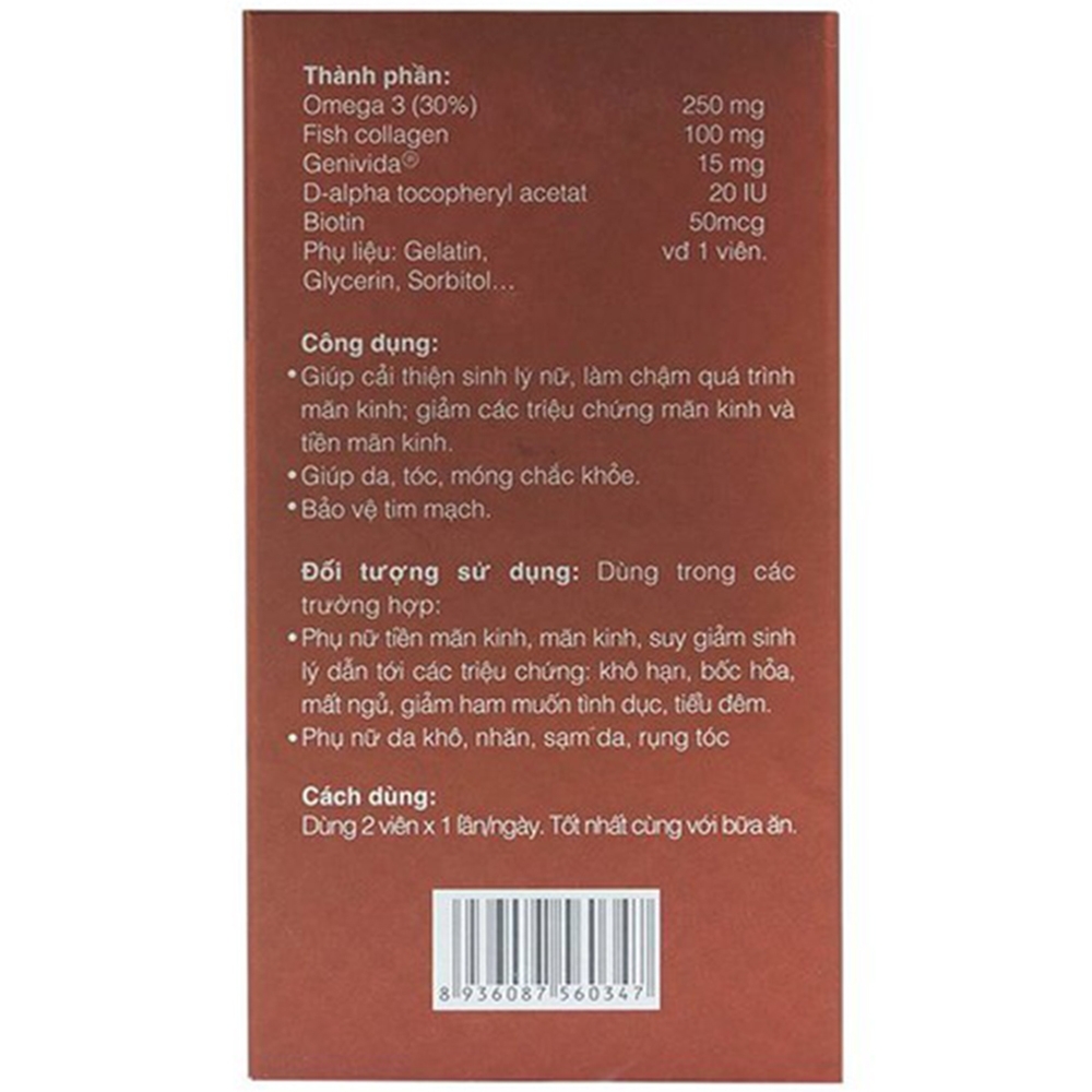 Hình ảnh Viên uống Marilyn Genivida giúp cải thiện sinh lý nữ, làm chậm quá trình mãn kinh (30 viên)