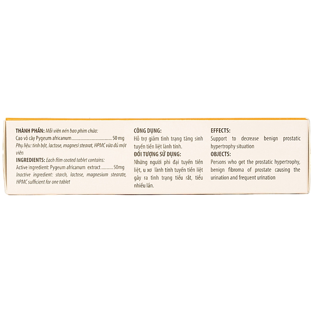 Hình ảnh Viên nén Pygeum Tiền Liệt Tuyến Kingphar hỗ trợ giảm tăng sinh (3 vỉ x 10 viên)