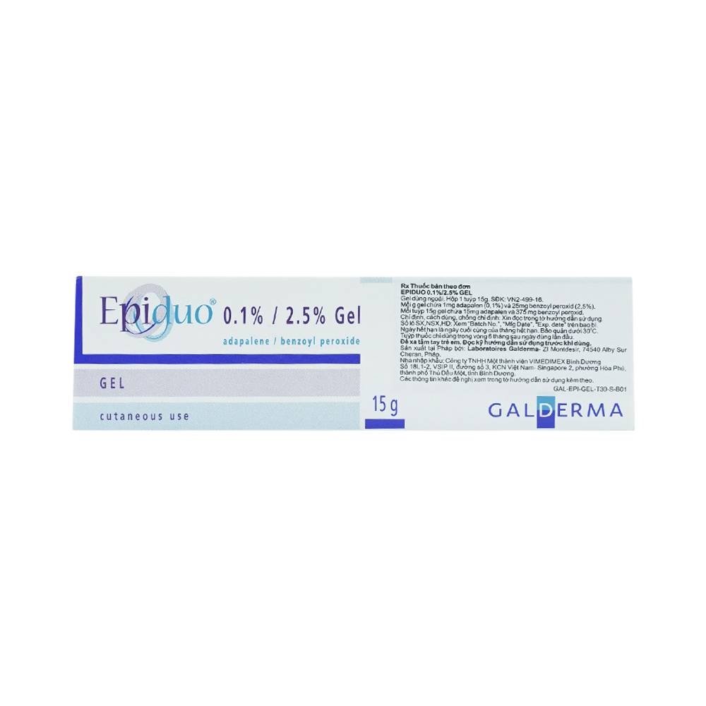 Hình ảnh Gel bôi ngoài da Epiduo 0.1%/2.5% Galderma điều trị mụn trứng cá (15g)