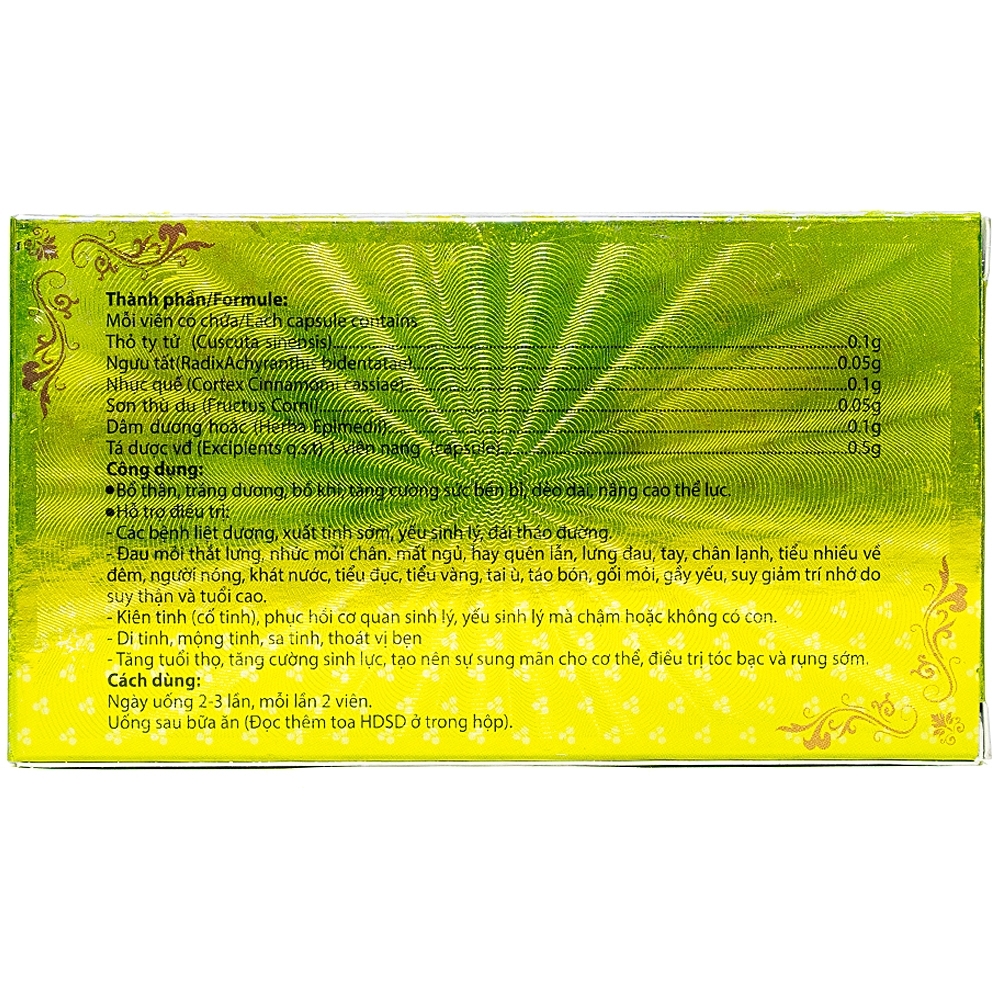 Hình ảnh Viên uống Thịnh Dương Chủng Tử Hồng Phước bổ thận, tráng dương (3 vỉ x 10 viên)