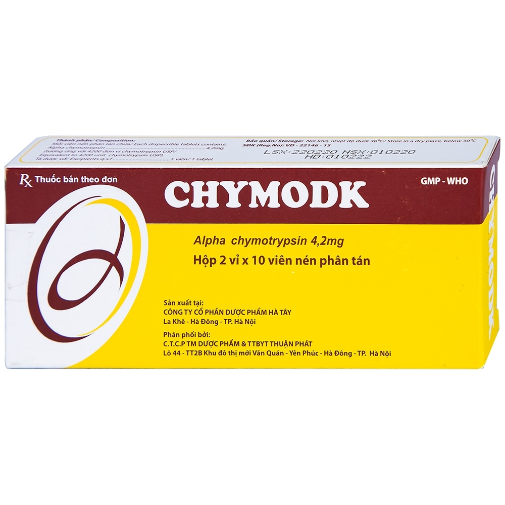 Hình ảnh Thuốc Chymodk 4.2mg Hataphar điều trị phù nề sau chấn thương, phẫu thuật, bỏng (2 vỉ x 10 viên)