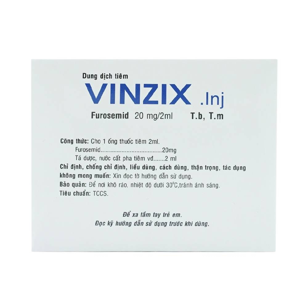 Hình ảnh Dung dịch Vinzix 20mg/2ml Vinphaco điều trị phù trong suy tim sung huyết (10 vỉ x 5 ống x 2ml)