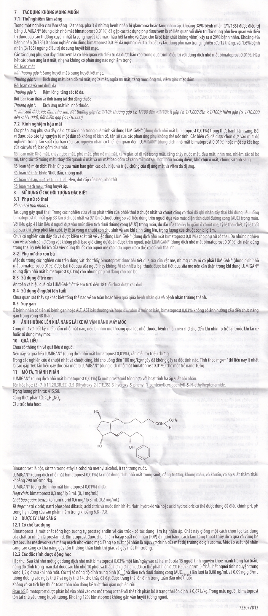 Hình ảnh Thuốc nhỏ mắt Lumigan 0.01% Allergan giảm tăng áp suất nội nhãn (3ml)