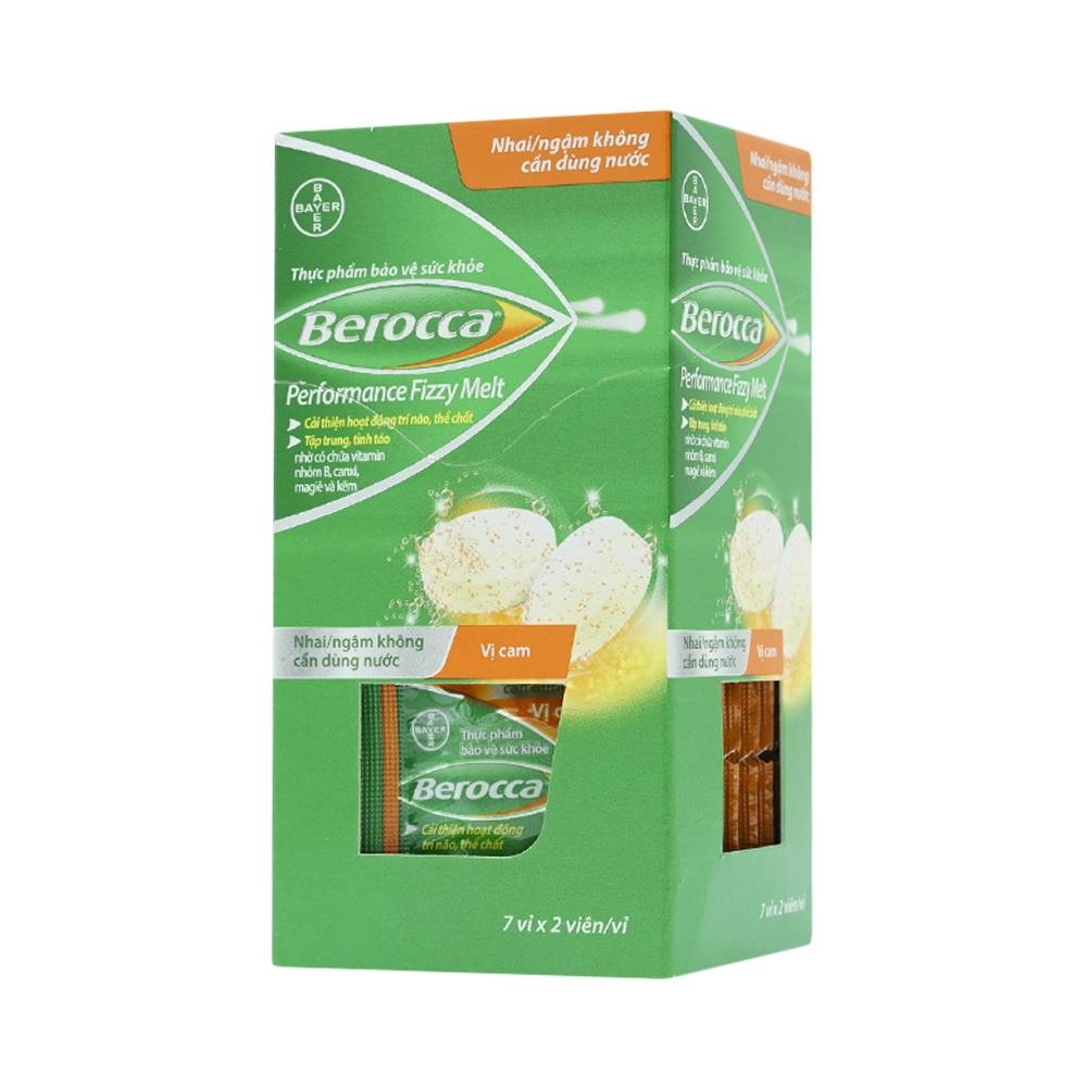 Hình ảnh Viên sủi Berocca Bayer bổ sung vitamin C, các vitamin nhóm B và kẽm (2 vỉ x 7 viên)