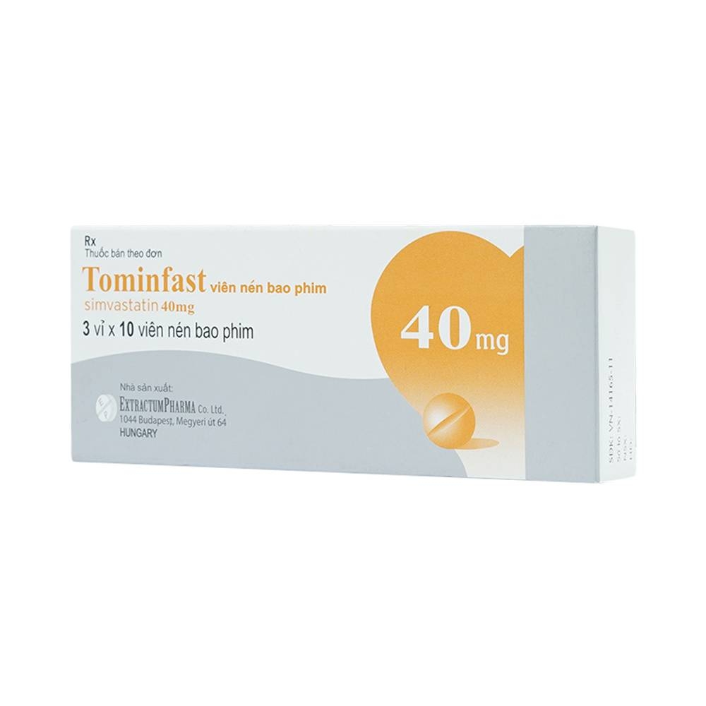 Hình ảnh Thuốc Tominfast 40mg Extra điều trị ngăn ngừa bệnh mạch vành (3 vỉ x 10 viên)