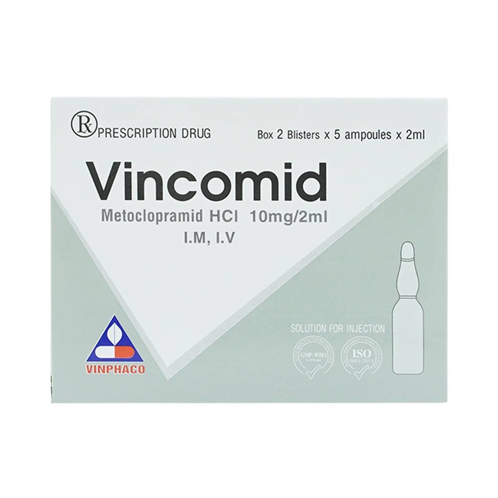 Hình ảnh Thuốc tiêm Vincomid 10mg/2ml Vinphaco dự phòng nôn và buồn nôn hậu phẫu, do xạ trị (2 vỉ x 5 ống x 2ml)