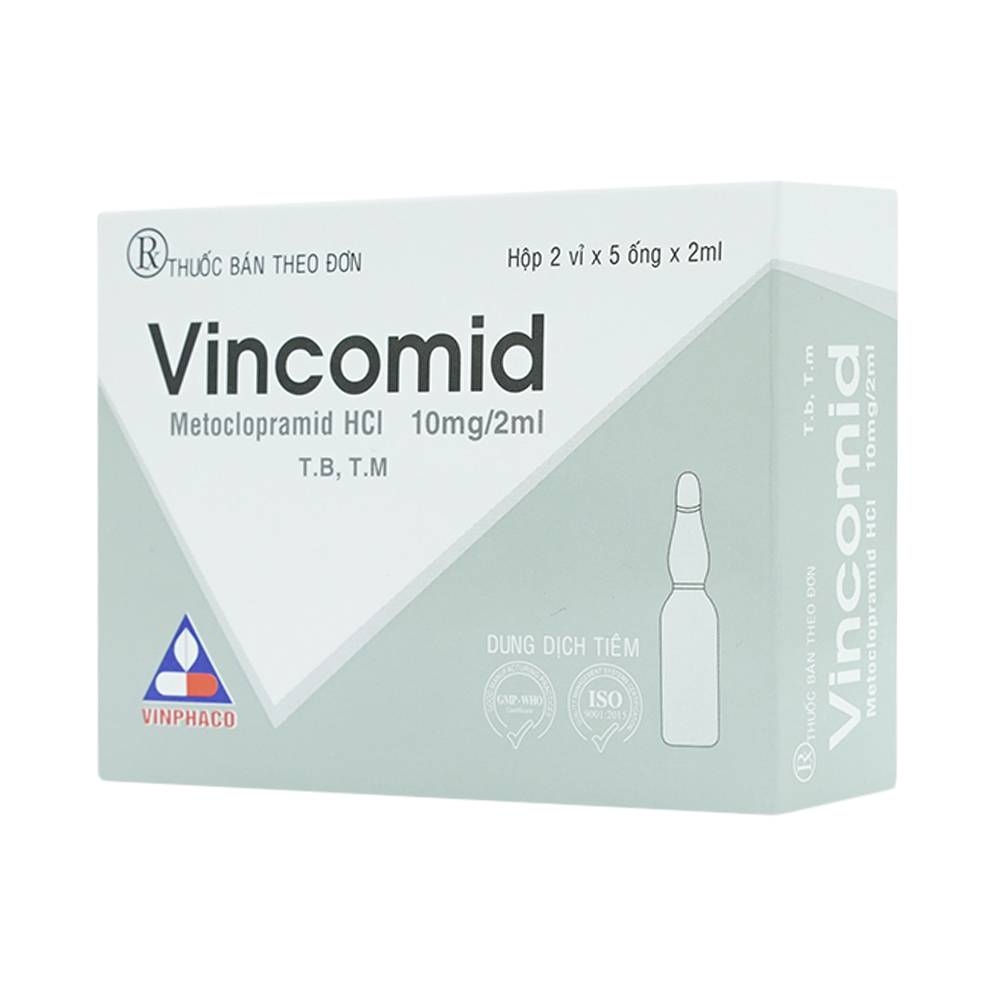 Hình ảnh Thuốc tiêm Vincomid 10mg/2ml Vinphaco dự phòng nôn và buồn nôn hậu phẫu, do xạ trị (2 vỉ x 5 ống x 2ml)