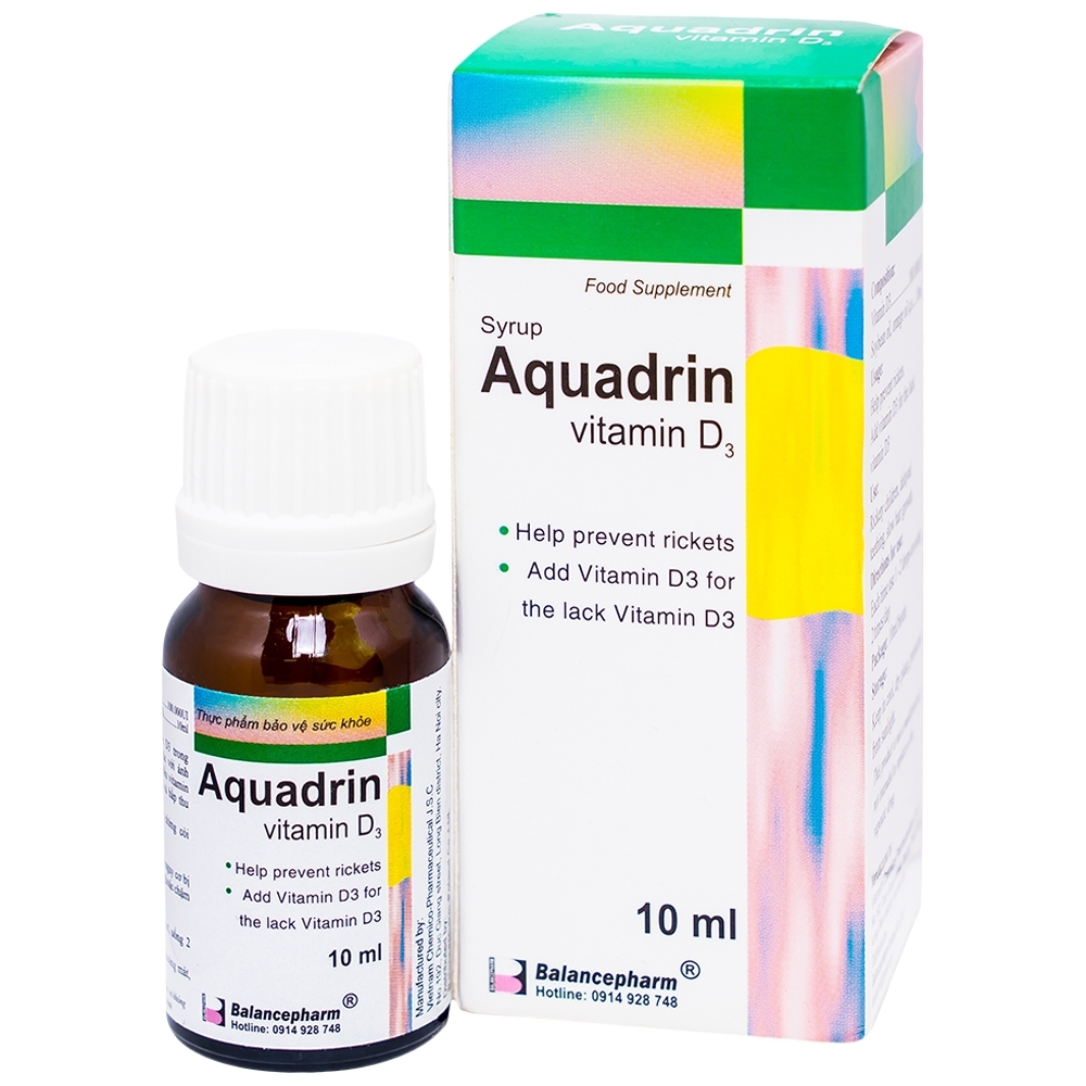 Hình ảnh Dung dịch Aquadrin Balancepharm bổ sung Vitamin D3, ngăn ngừa còi xương, chậm lớn (10ml)