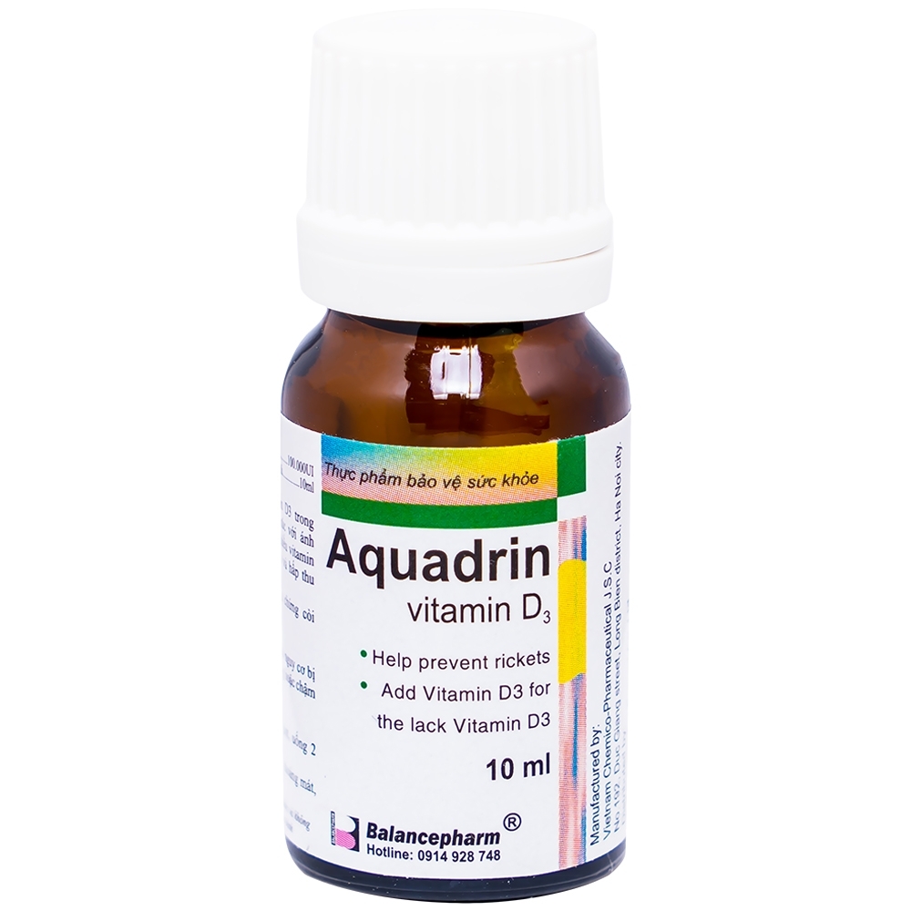 Hình ảnh Dung dịch Aquadrin Balancepharm bổ sung Vitamin D3, ngăn ngừa còi xương, chậm lớn (10ml)
