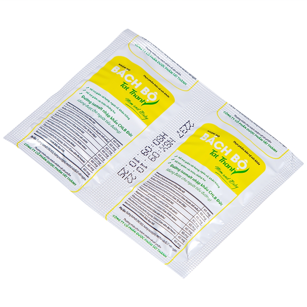 Hình ảnh Viên ngậm ho Bách Bộ Mom And Baby Tất Thành hỗ trợ giảm rát họng, ngứa cổ, khản tiếng (26 vỉ x 4 viên)