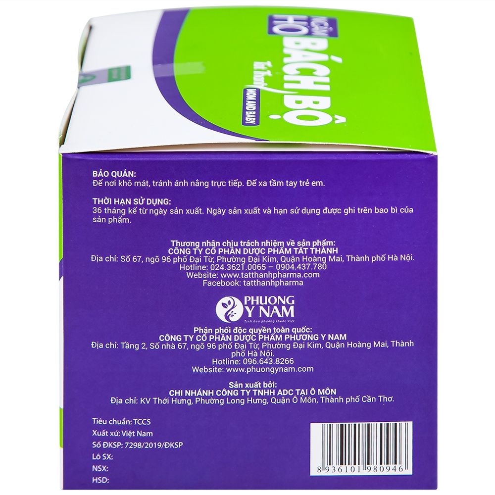 Hình ảnh Viên ngậm ho Bách Bộ Mom And Baby Tất Thành hỗ trợ giảm rát họng, ngứa cổ, khản tiếng (26 vỉ x 4 viên)