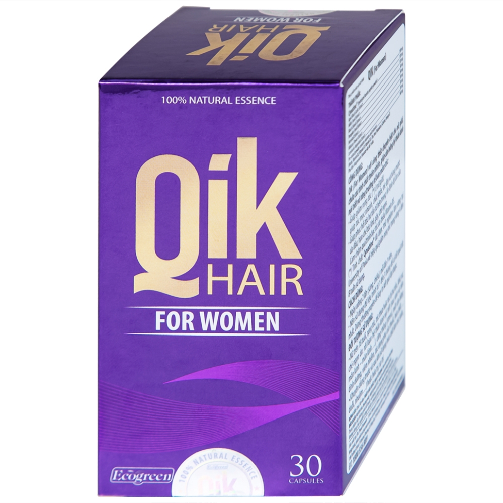 Hình ảnh Viên uống Qik Hair For Women Ecogreen giúp giảm rụng tóc ở nữ giới, giúp tóc mọc nhanh (30 viên)