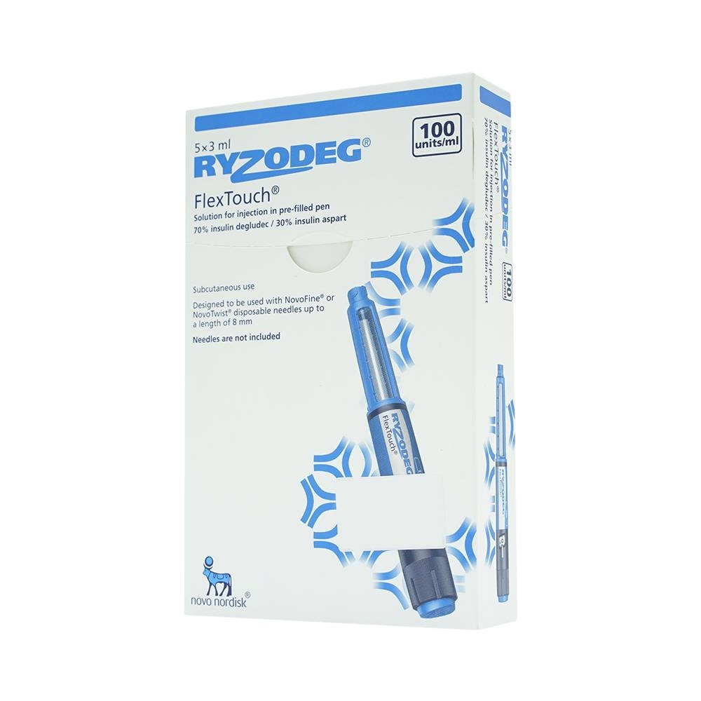 Hình ảnh Bút tiêm Ryzodeg FlexTouch 100Units/ml điều trị đái tháo đường (5 cây x 3ml)