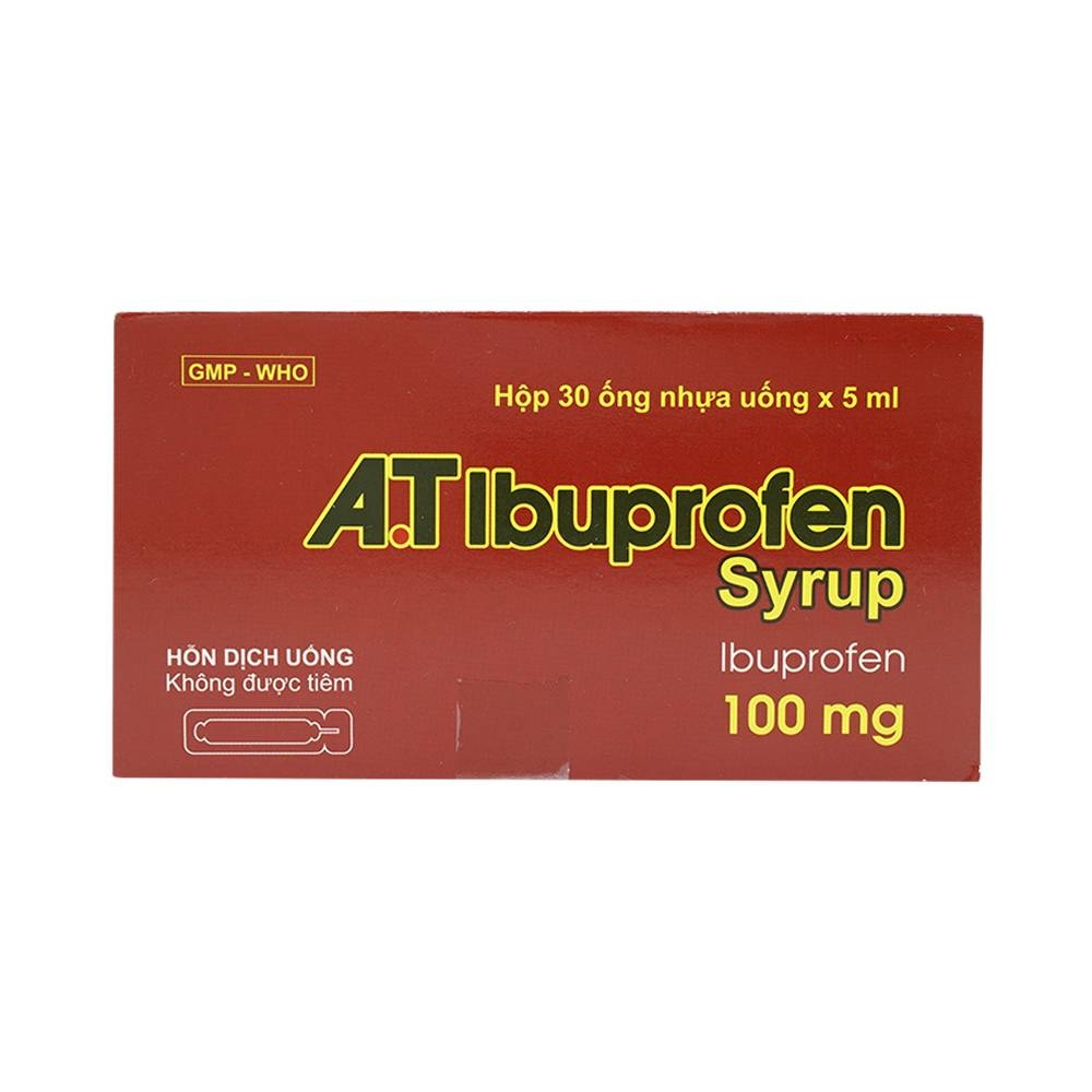 Hình ảnh Siro A.T Ibuprofen 100mg An Thiên giảm đau, kháng viêm, hạ sốt (30 ống x 5ml)