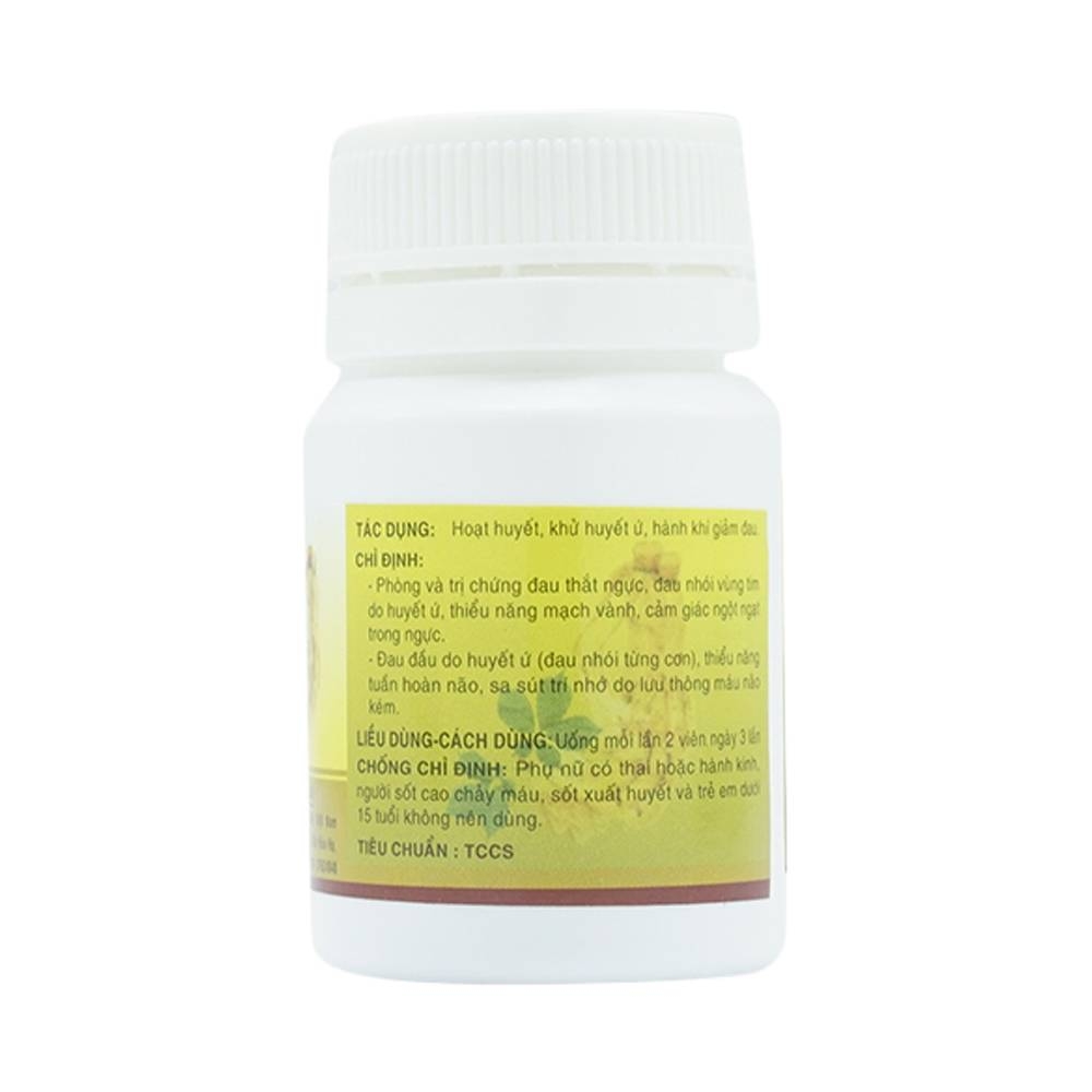 Hình ảnh Thuốc Đan Sâm - Tam Thất phòng và trị chứng đau thắt ngực, đau nhói vùng tim do huyết ứ (40 viên)