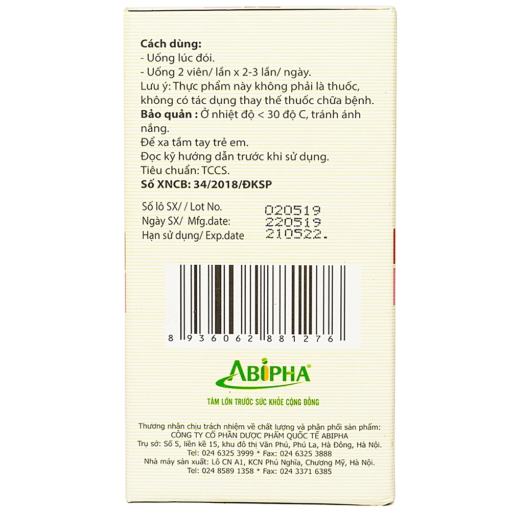 Hình ảnh Viên uống Trinh Nữ Hoàng Cung Abipha hỗ trợ giảm các triệu chứng u xơ tử cung (60 viên)