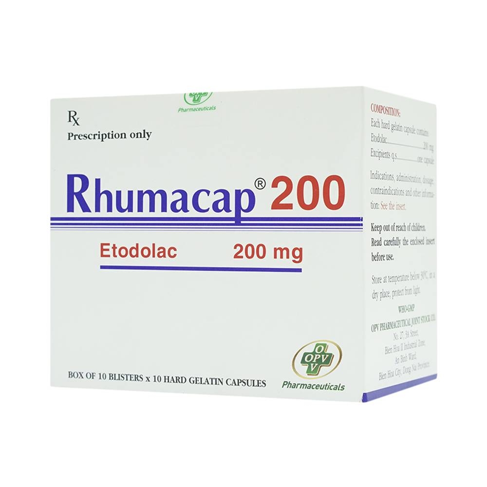 Hình ảnh Thuốc Rhumacap 200 OPV điều trị viêm khớp dạng thấp (10 vỉ x 10 viên)