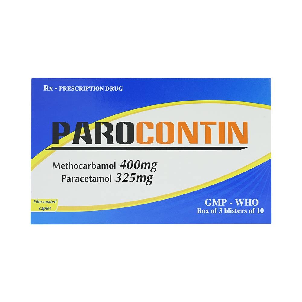 Hình ảnh Viên nén Parocontin Tipharco giảm đau co thắt cơ xương, đau căng cơ, bong gân (3 vỉ x 10 viên)