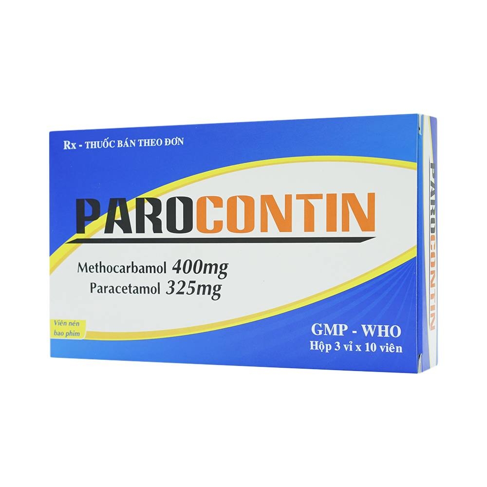 Hình ảnh Viên nén Parocontin Tipharco giảm đau co thắt cơ xương, đau căng cơ, bong gân (3 vỉ x 10 viên)