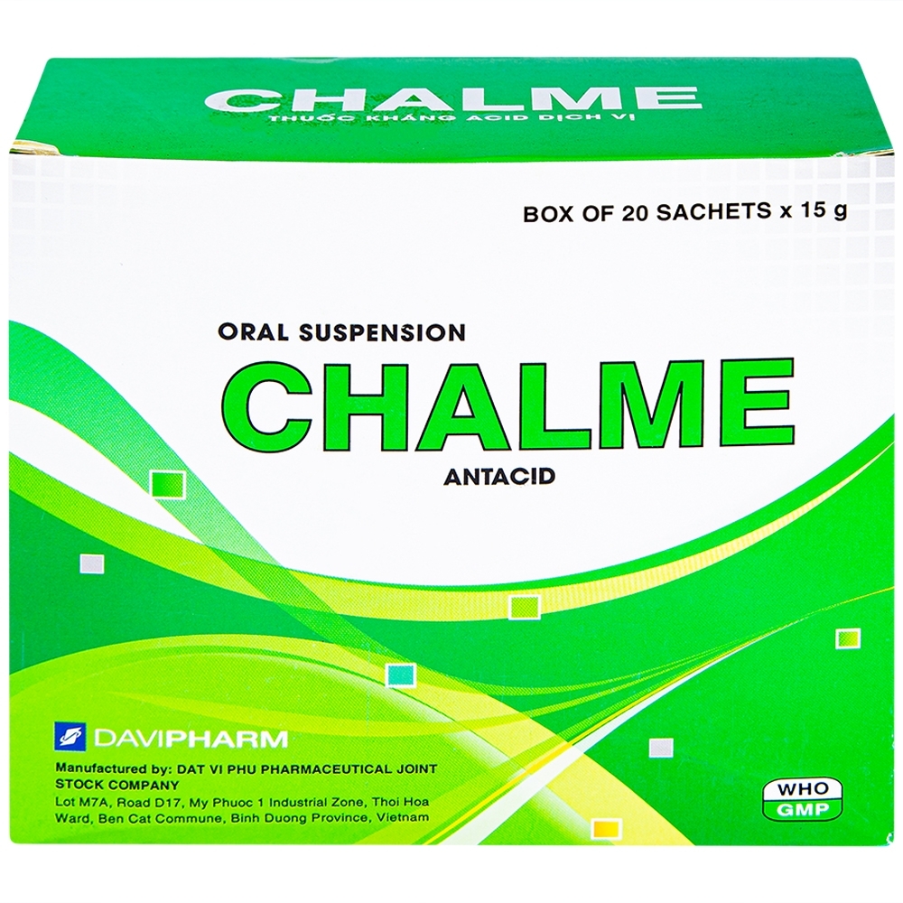 Hình ảnh Hỗn dịch uống Chalme Davipharm điều trị viêm loét dạ dày (20 gói x 15g)