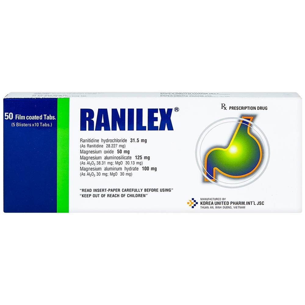 Hình ảnh Thuốc Ranilex Korea United điều trị loét dạ dày, tá tràng (5 vỉ x 10 viên)