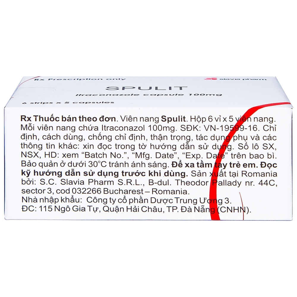 Hình ảnh Thuốc Spulit Slavia điều trị nấm Candida, lang ben (6 vỉ x 5 viên)