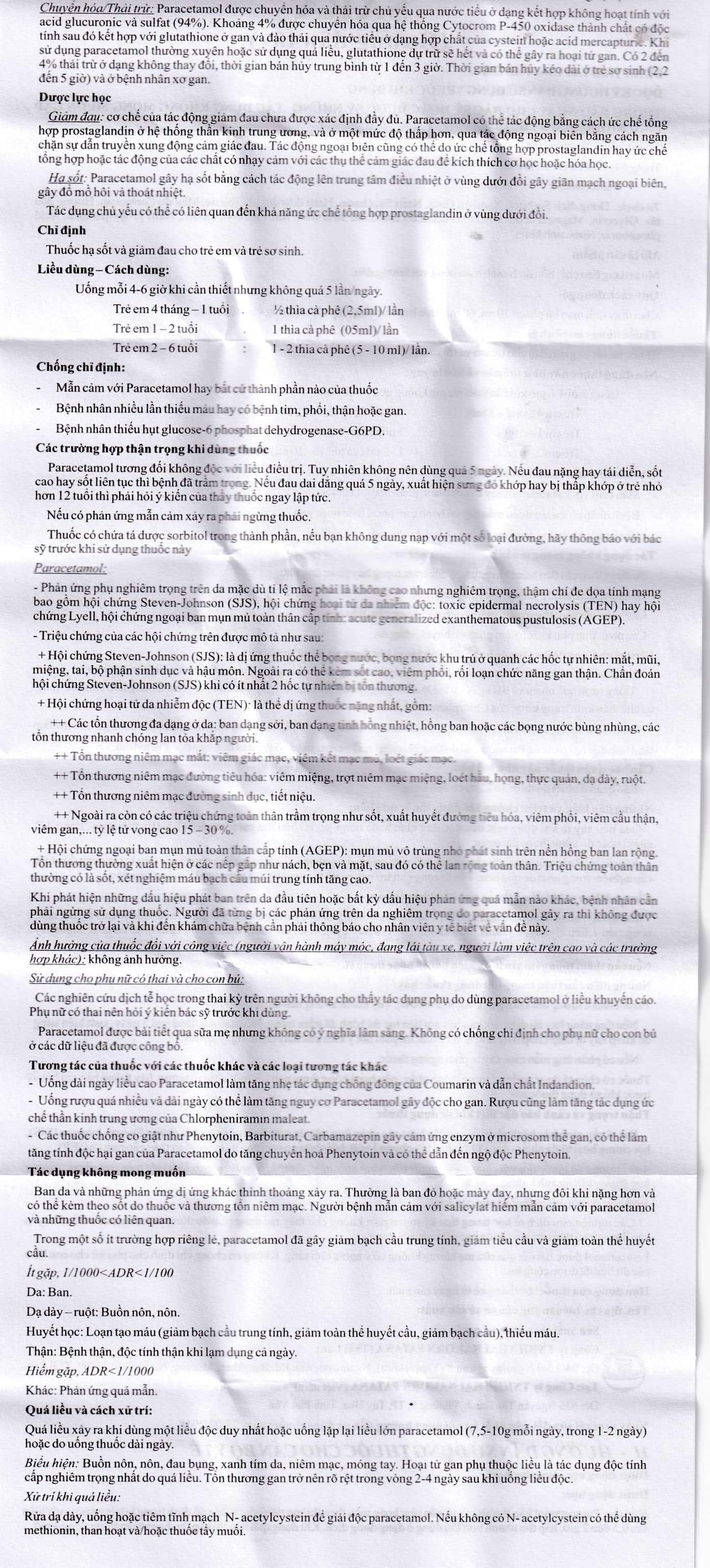 Hình ảnh Hỗn dịch SaRa For Children 120mg/5ml Thai Nakorn Patana - hương dâu - hạ sốt và giảm đau (30ml)