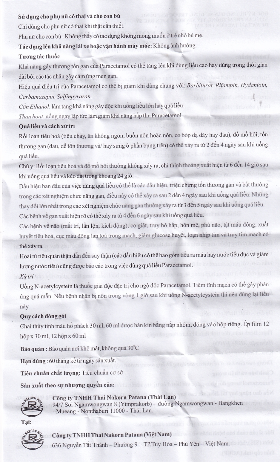 Hình ảnh Hỗn dịch SaRa For Children 250mg Thai Nakorn Patana hương cam, hạ sốt và giảm đau (60ml)