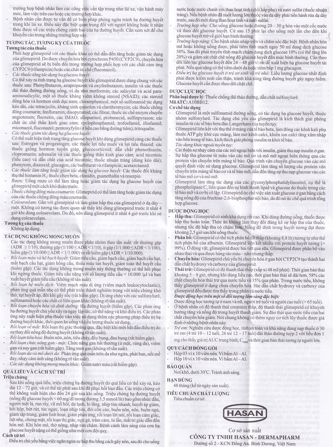 Hình ảnh Viên nén Miaryl 2mg Hasan điều trị đái tháo đường típ 2 (10 vỉ x 10 viên)