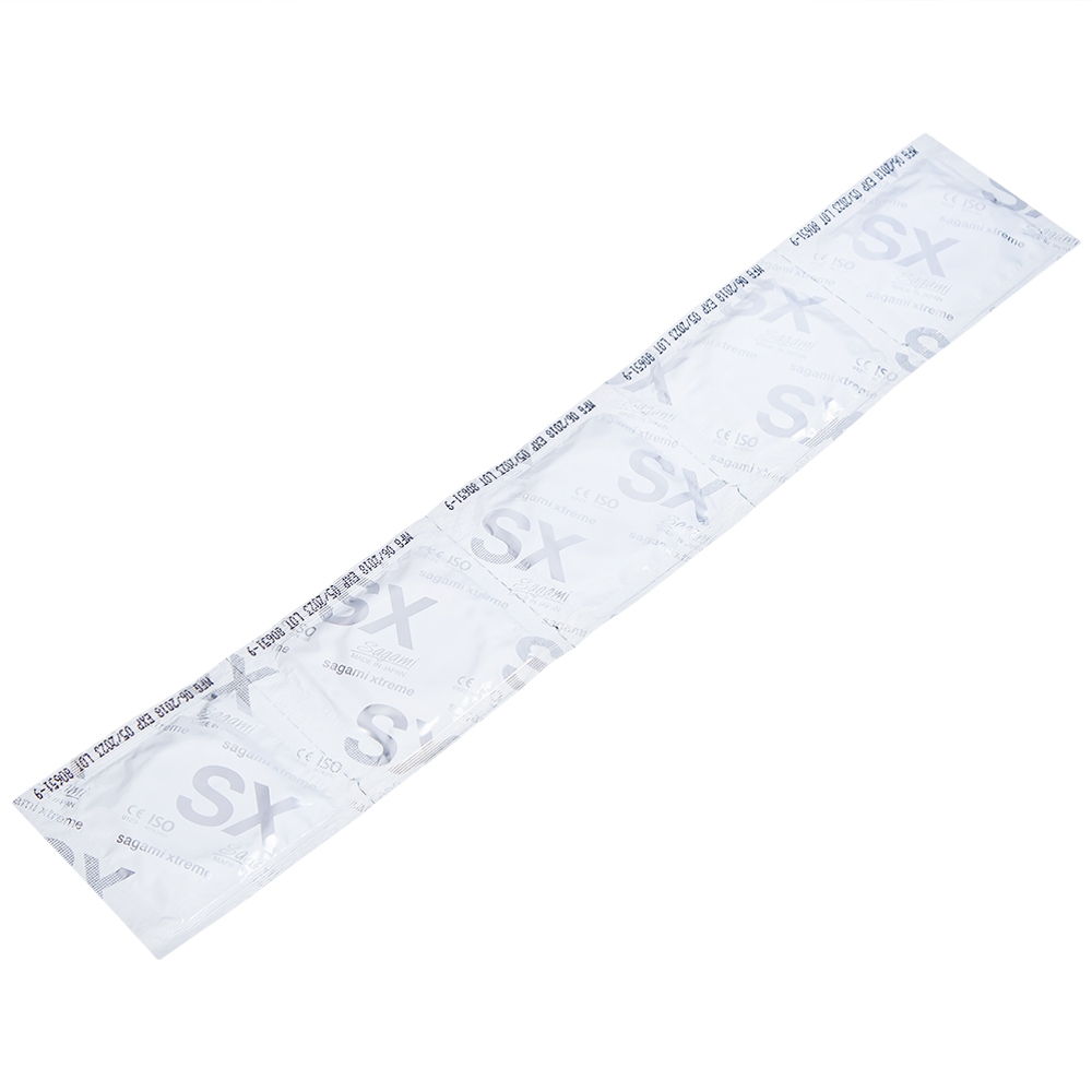 Hình ảnh Bao cao su Sagami Type E màu xanh có gân gai phòng tránh thai và bệnh lây qua đường tình dục (5 cái)