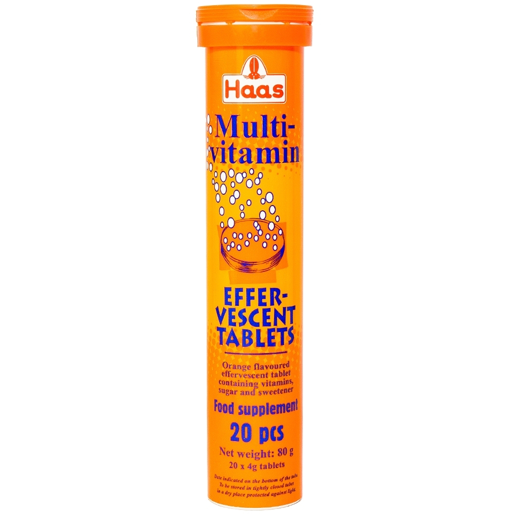Hình ảnh Viên sủi Haas Multi-Vitamin Effer-Vescent Tablets hương cam tăng sức đề kháng (20 viên)