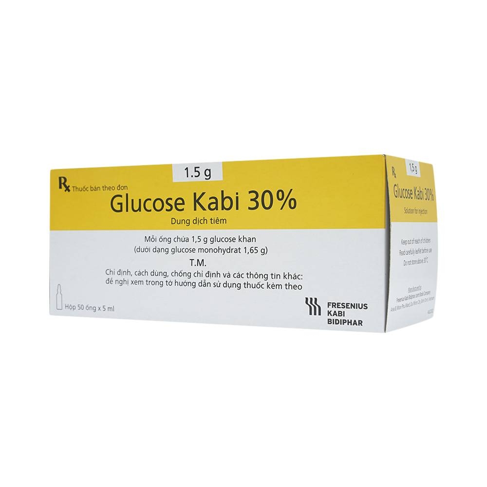 Hình ảnh Thuốc tiêm Glucose Kabi 30% Fresenius Kabi điều trị hạ đường huyết nặng (50 ống x 5ml)