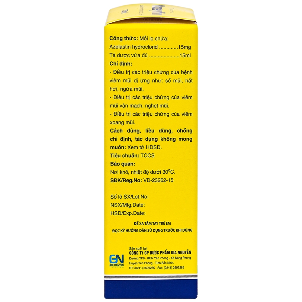 Hình ảnh Thuốc xịt mũi Nozeytin Gia Nguyễn điều trị viêm mũi dị ứng, sổ mũi, hắt hơi, ngứa mũi (15ml)