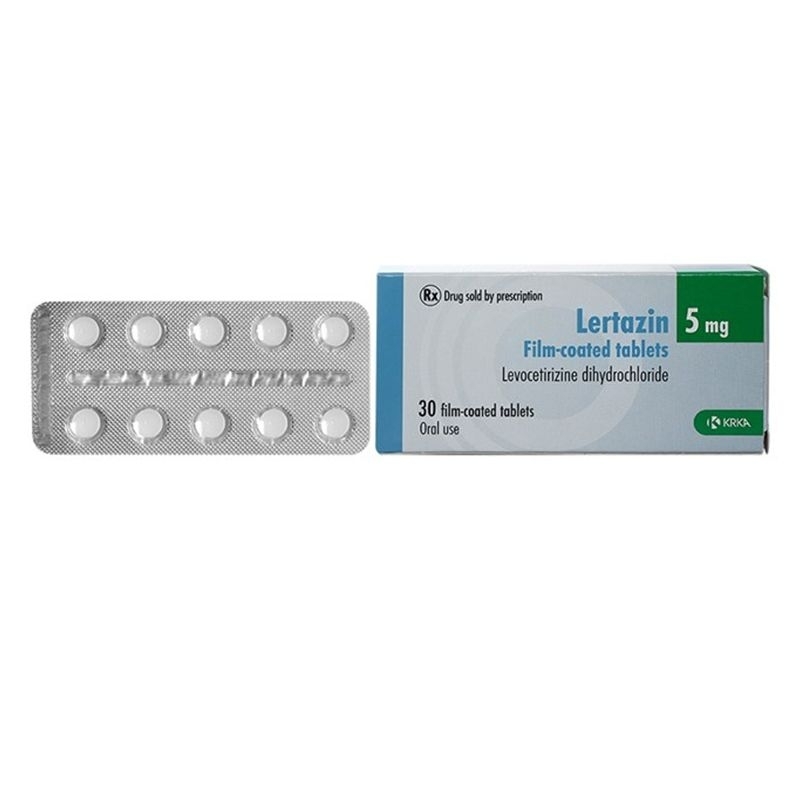 Hình ảnh Viên nén Lertazin 5mg KRKA điều trị viêm mũi dị ứng, mày đay (3 vỉ x 10 viên)