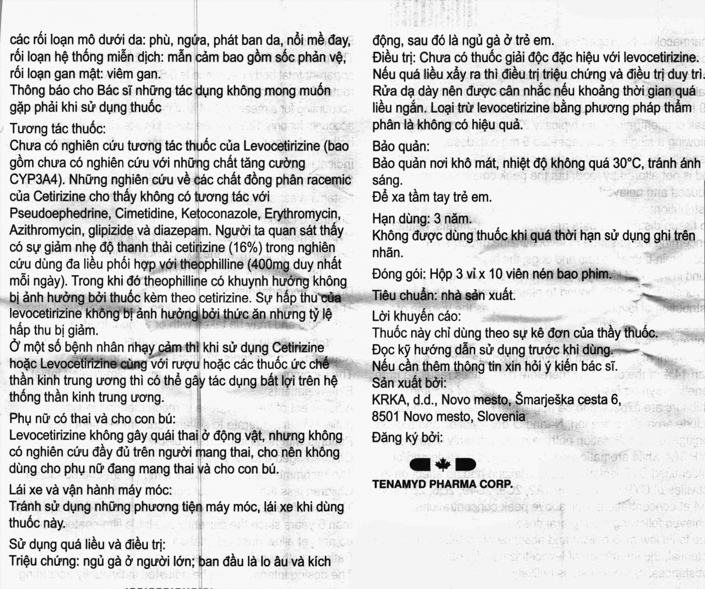 Hình ảnh Viên nén Lertazin 5mg KRKA điều trị viêm mũi dị ứng, mày đay (3 vỉ x 10 viên)