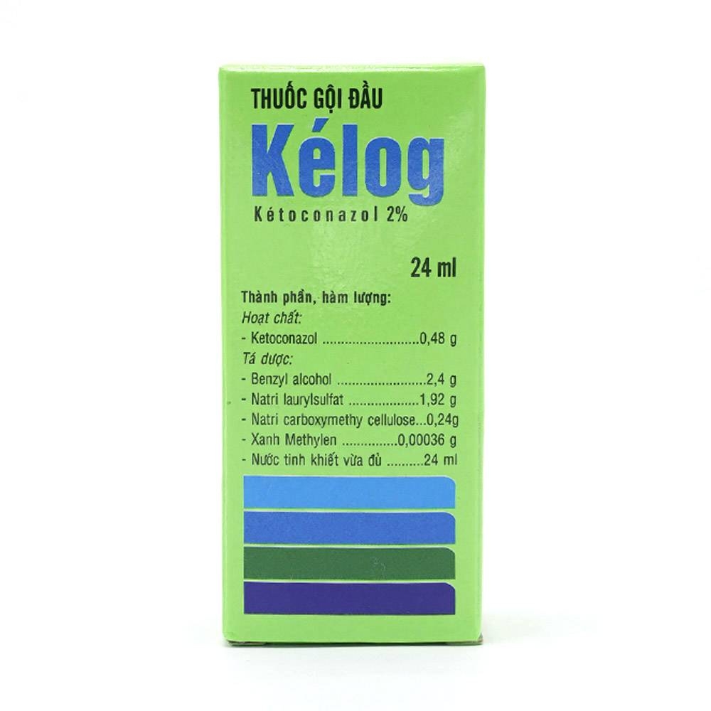 Hình ảnh Thuốc gội đầu Kelog Việt Phúc điều trị gàu, nấm tóc, viêm ngứa và bong vảy da đầu (24ml)